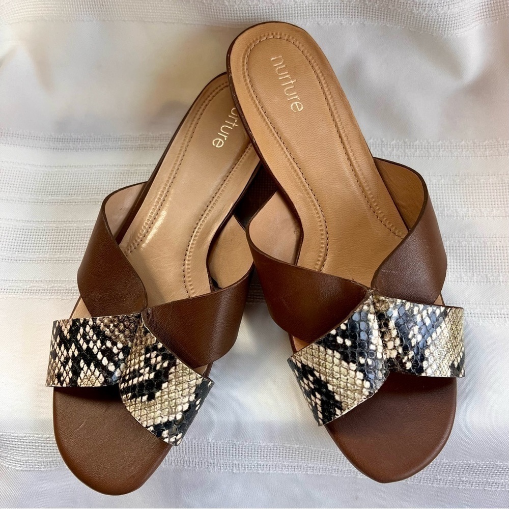 Nurture Natalia Leather‎ Sandals Sz 7-1/2 EUC $5 ADD ON with $15+ Bundle